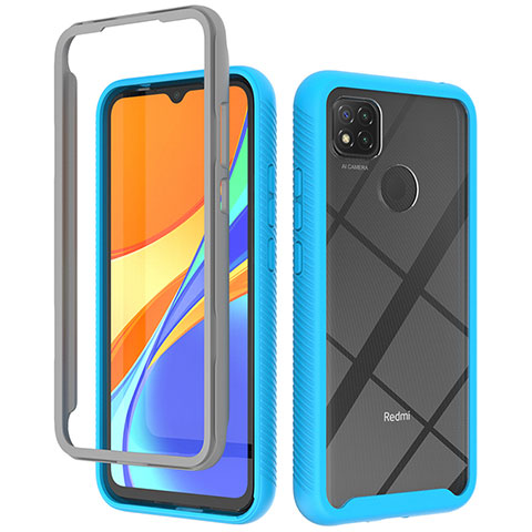 Custodia Silicone Trasparente Laterale 360 Gradi Cover ZJ4 per Xiaomi Redmi 10A 4G Cielo Blu