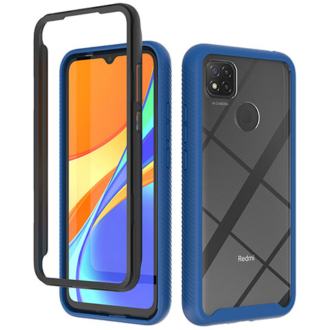 Custodia Silicone Trasparente Laterale 360 Gradi Cover ZJ4 per Xiaomi Redmi 9 India Blu