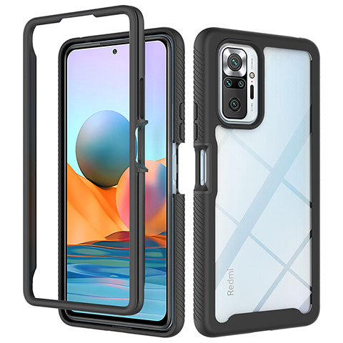 Custodia Silicone Trasparente Laterale 360 Gradi Cover ZJ4 per Xiaomi Redmi Note 10 Pro Max Nero