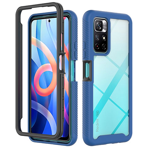 Custodia Silicone Trasparente Laterale 360 Gradi Cover ZJ4 per Xiaomi Redmi Note 11 5G Blu