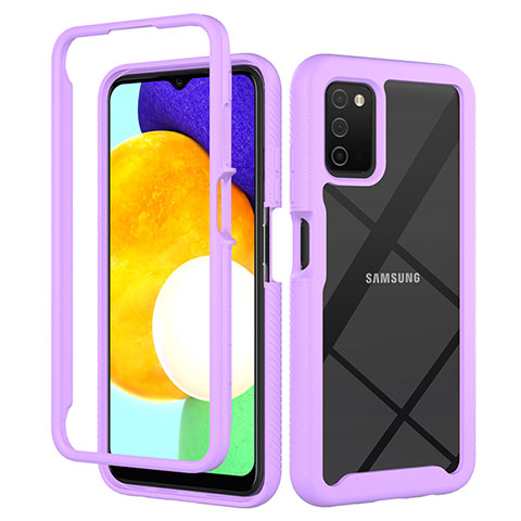 Custodia Silicone Trasparente Laterale 360 Gradi Cover ZJ5 per Samsung Galaxy A03s Lavanda