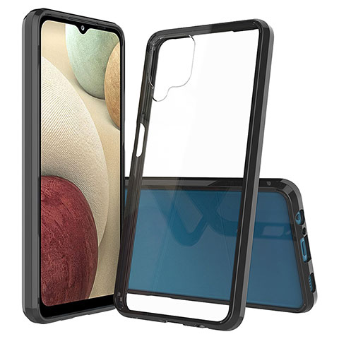 Custodia Silicone Trasparente Laterale 360 Gradi Cover ZJ5 per Samsung Galaxy A12 Nacho Nero