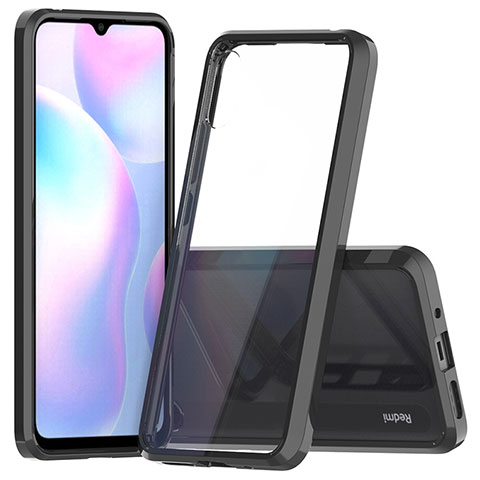 Custodia Silicone Trasparente Laterale 360 Gradi Cover ZJ5 per Xiaomi Redmi 9A Nero