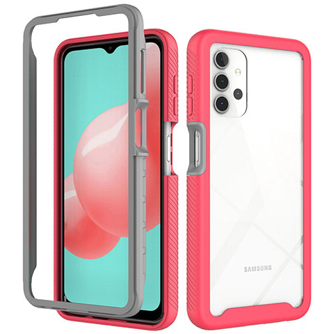 Custodia Silicone Trasparente Laterale 360 Gradi Cover ZJ6 per Samsung Galaxy A32 5G Rosa Caldo