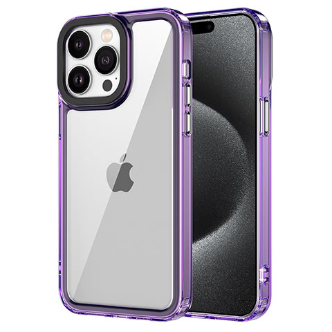 Custodia Silicone Trasparente Laterale Cover AC1 per Apple iPhone 13 Pro Max Lavanda