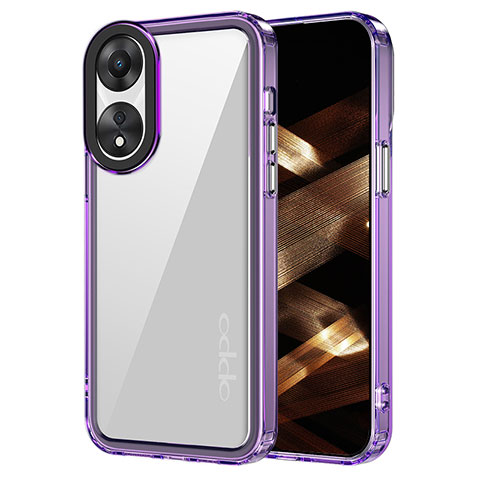 Custodia Silicone Trasparente Laterale Cover AC1 per Oppo A38 Lavanda