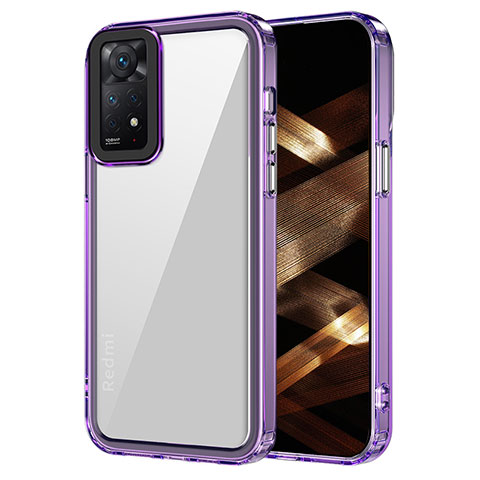 Custodia Silicone Trasparente Laterale Cover AC1 per Xiaomi Redmi Note 11 Pro 4G Lavanda