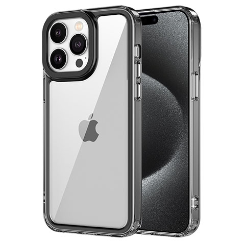 Custodia Silicone Trasparente Laterale Cover AC2 per Apple iPhone 15 Pro Max Nero