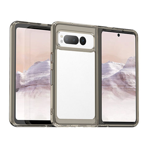 Custodia Silicone Trasparente Laterale Cover J01S per Google Pixel Fold 5G Grigio