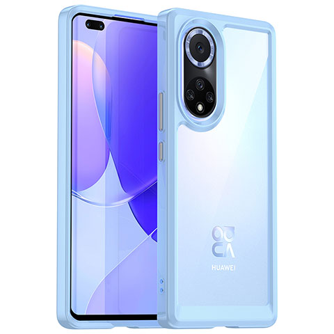 Custodia Silicone Trasparente Laterale Cover J01S per Huawei Honor 50 Pro 5G Cielo Blu