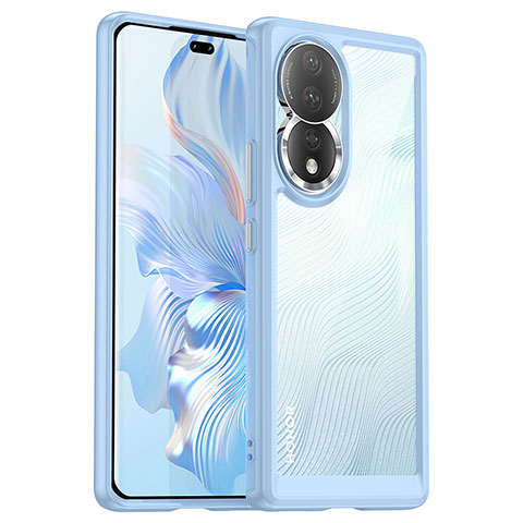 Custodia Silicone Trasparente Laterale Cover J01S per Huawei Honor 80 5G Cielo Blu