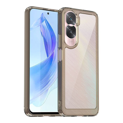 Custodia Silicone Trasparente Laterale Cover J01S per Huawei Honor 90 Lite 5G Grigio