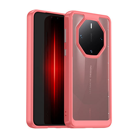 Custodia Silicone Trasparente Laterale Cover J01S per Huawei Mate 60 RS Ultimate Rosso