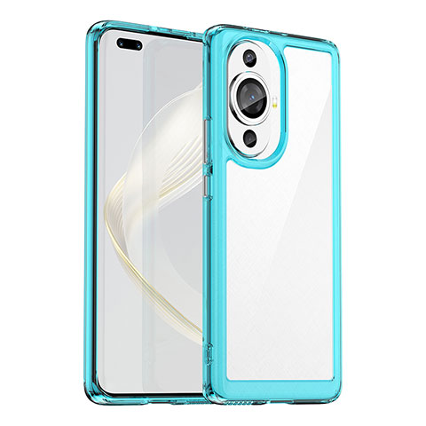 Custodia Silicone Trasparente Laterale Cover J01S per Huawei Nova 11 Pro Blu