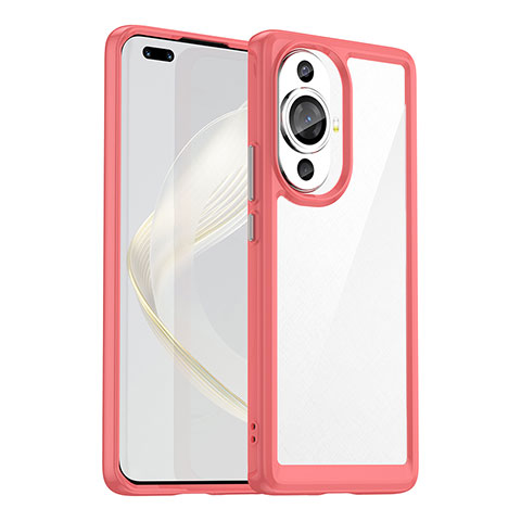 Custodia Silicone Trasparente Laterale Cover J01S per Huawei Nova 11 Pro Rosso