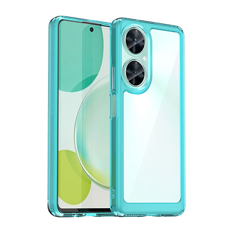 Custodia Silicone Trasparente Laterale Cover J01S per Huawei Nova 11i Ciano