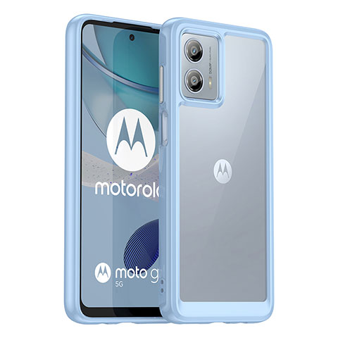 Custodia Silicone Trasparente Laterale Cover J01S per Motorola Moto G53 5G Azzurro