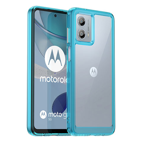 Custodia Silicone Trasparente Laterale Cover J01S per Motorola Moto G53 5G Blu