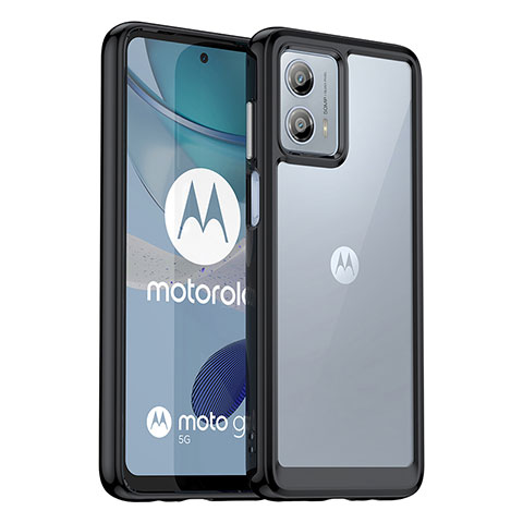 Custodia Silicone Trasparente Laterale Cover J01S per Motorola Moto G53 5G Nero