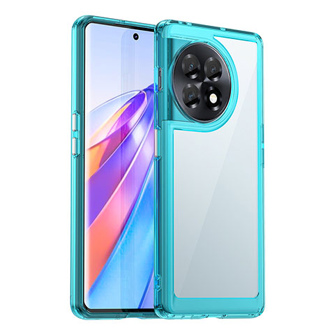 Custodia Silicone Trasparente Laterale Cover J01S per OnePlus Ace 2 Pro 5G Blu