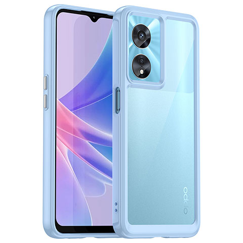 Custodia Silicone Trasparente Laterale Cover J01S per Oppo A1 Pro 5G Blu