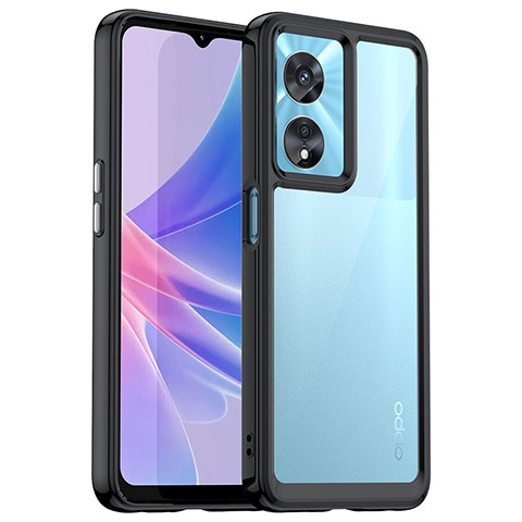 Custodia Silicone Trasparente Laterale Cover J01S per Oppo A1 Pro 5G Nero