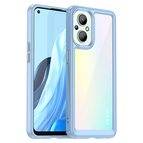 Custodia Silicone Trasparente Laterale Cover J01S per Oppo A96 5G Blu