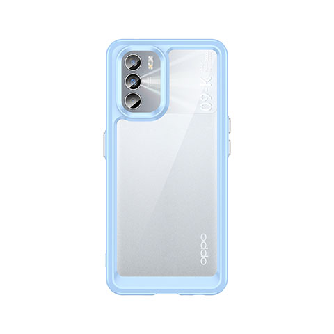 Custodia Silicone Trasparente Laterale Cover J01S per Oppo K9 Pro 5G Blu