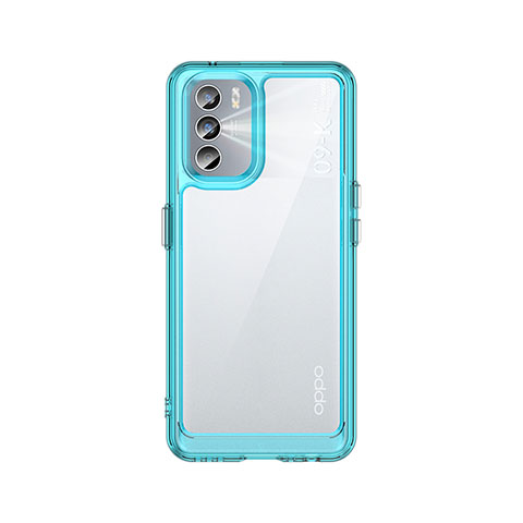 Custodia Silicone Trasparente Laterale Cover J01S per Oppo K9 Pro 5G Ciano