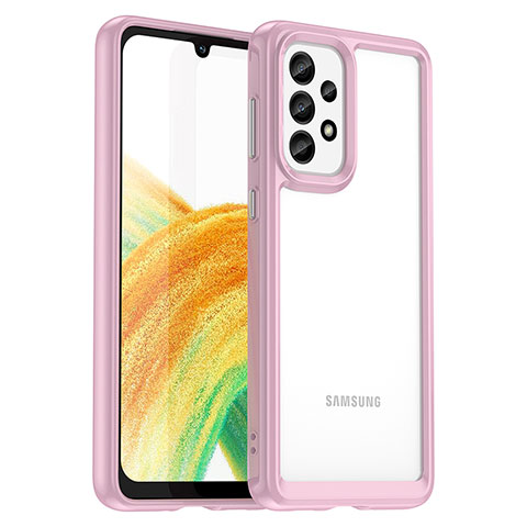 Custodia Silicone Trasparente Laterale Cover J01S per Samsung Galaxy A33 5G Rosa