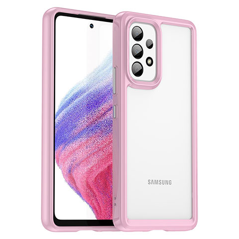 Custodia Silicone Trasparente Laterale Cover J01S per Samsung Galaxy A53 5G Rosa