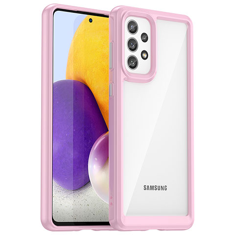 Custodia Silicone Trasparente Laterale Cover J01S per Samsung Galaxy A73 5G Rosa