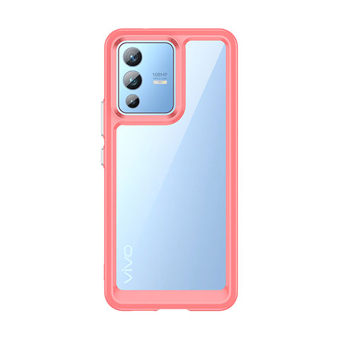 Custodia Silicone Trasparente Laterale Cover J01S per Vivo V23 5G Rosa Caldo