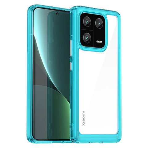 Custodia Silicone Trasparente Laterale Cover J01S per Xiaomi Mi 13 Pro 5G Cielo Blu