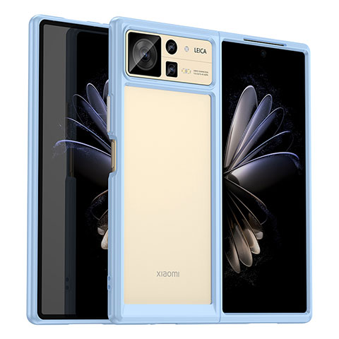 Custodia Silicone Trasparente Laterale Cover J01S per Xiaomi Mix Fold 2 5G Blu