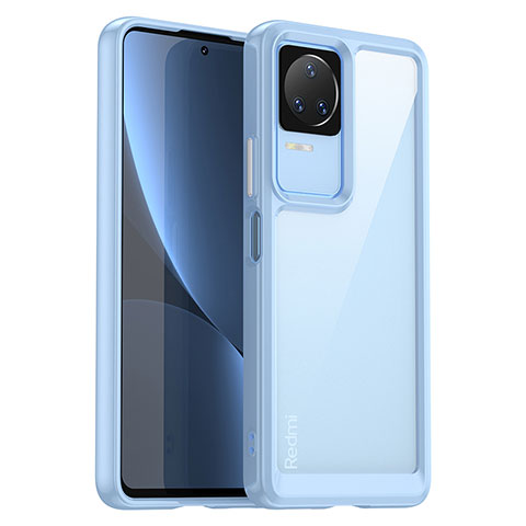 Custodia Silicone Trasparente Laterale Cover J01S per Xiaomi Poco F4 5G Blu