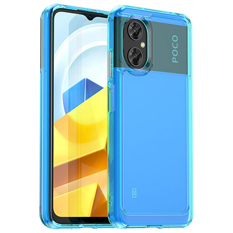 Custodia Silicone Trasparente Laterale Cover J01S per Xiaomi Poco M4 5G Blu