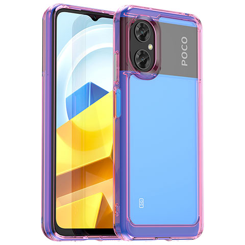 Custodia Silicone Trasparente Laterale Cover J01S per Xiaomi Poco M4 5G Lavanda