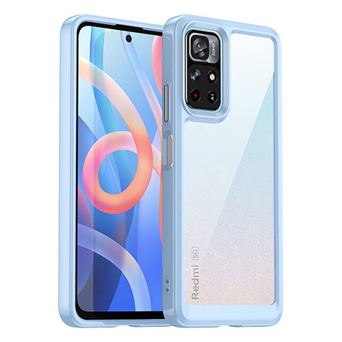 Custodia Silicone Trasparente Laterale Cover J01S per Xiaomi Poco M4 Pro 5G Blu