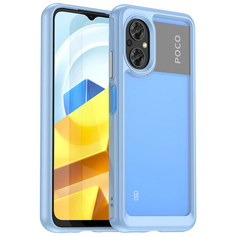 Custodia Silicone Trasparente Laterale Cover J01S per Xiaomi Poco M5 4G Cielo Blu