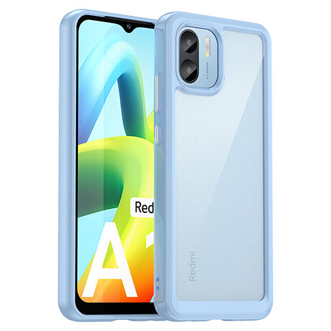 Custodia Silicone Trasparente Laterale Cover J01S per Xiaomi Redmi A1 Cielo Blu