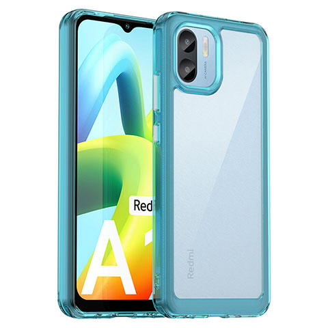 Custodia Silicone Trasparente Laterale Cover J01S per Xiaomi Redmi A2 Plus Cielo Blu