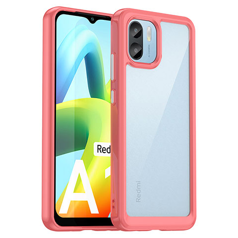 Custodia Silicone Trasparente Laterale Cover J01S per Xiaomi Redmi A2 Plus Rosso