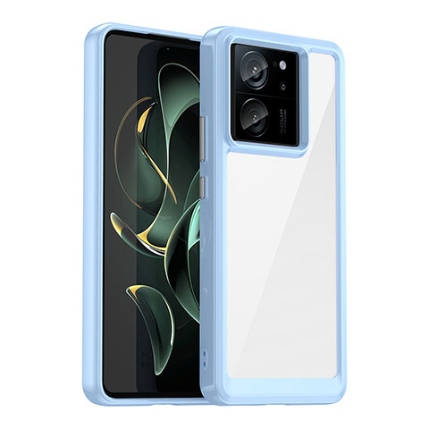 Custodia Silicone Trasparente Laterale Cover J01S per Xiaomi Redmi K60 Ultra 5G Azzurro