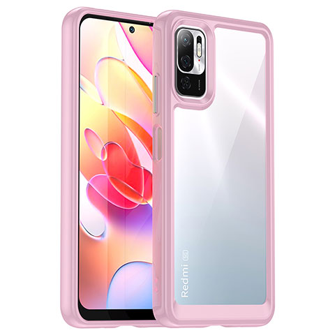 Custodia Silicone Trasparente Laterale Cover J01S per Xiaomi Redmi Note 11 SE 5G Rosa