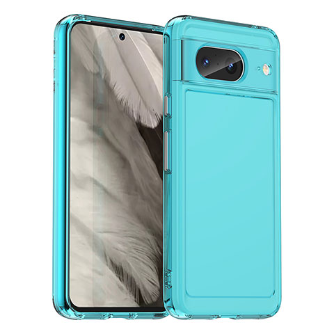 Custodia Silicone Trasparente Laterale Cover J02S per Google Pixel 8 5G Blu