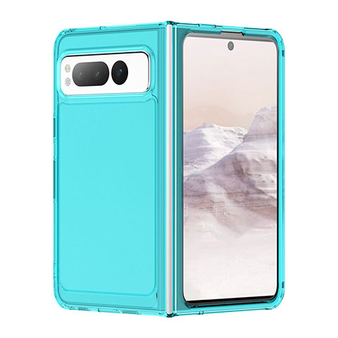 Custodia Silicone Trasparente Laterale Cover J02S per Google Pixel Fold 5G Blu