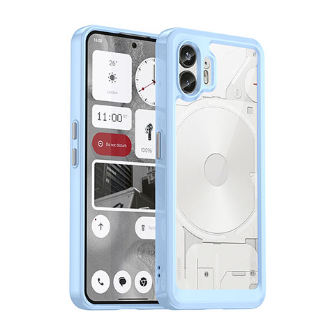 Custodia Silicone Trasparente Laterale Cover J02S per Nothing Phone 2 Blu