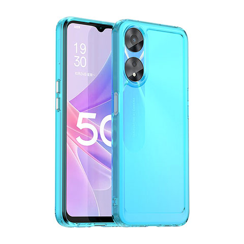 Custodia Silicone Trasparente Laterale Cover J02S per Oppo A78 5G Blu