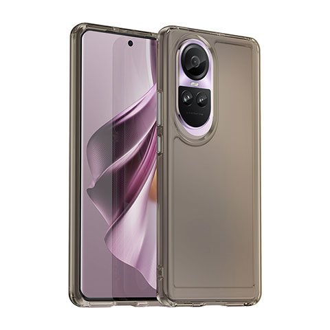 Custodia Silicone Trasparente Laterale Cover J02S per Oppo Reno10 Pro 5G Grigio